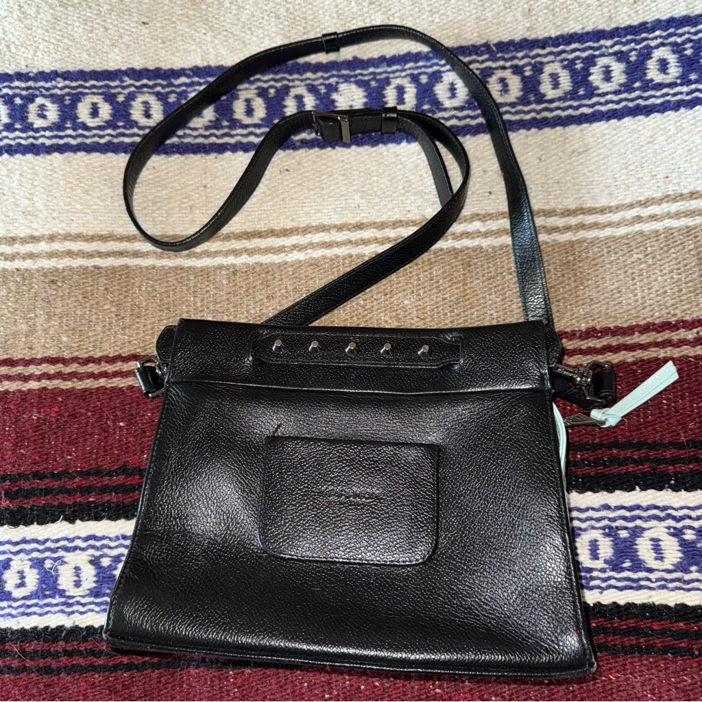 Min & Mon Black Leather Crossbody Bag